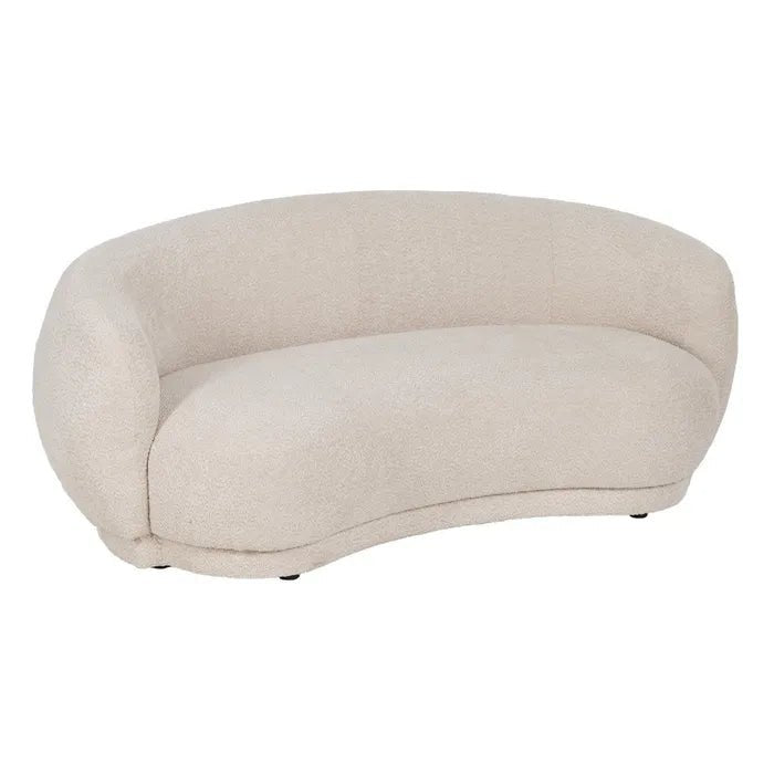 Beige Curve Boucle Sofa - LUXONAS