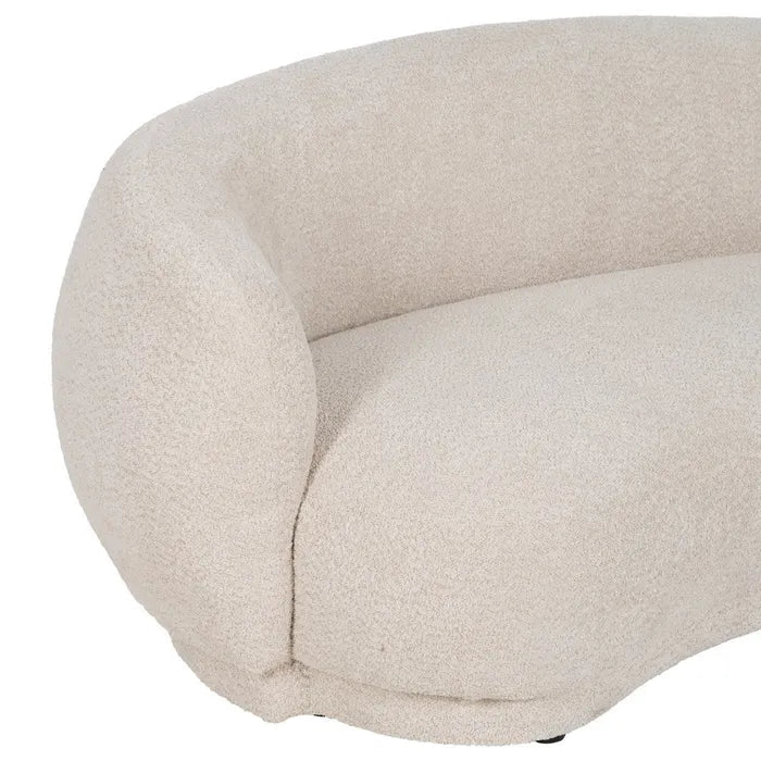 Beige Curve Boucle Sofa - LUXONAS