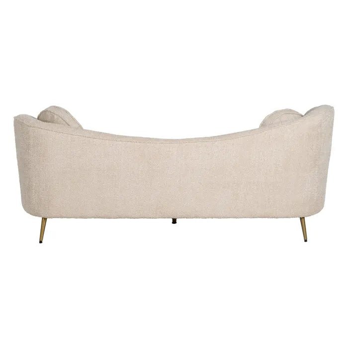 Beige Fabric Curve Sofa - LUXONAS