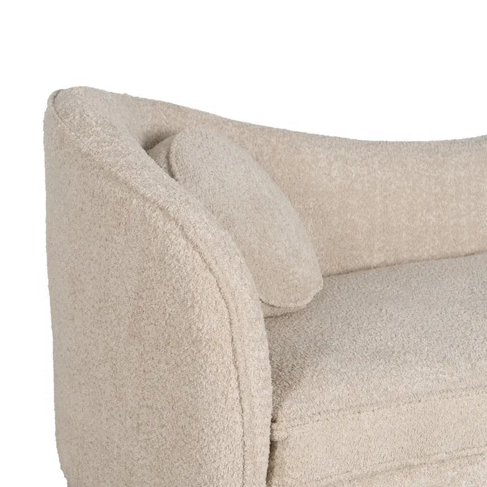 Beige Fabric Curve Sofa - LUXONAS