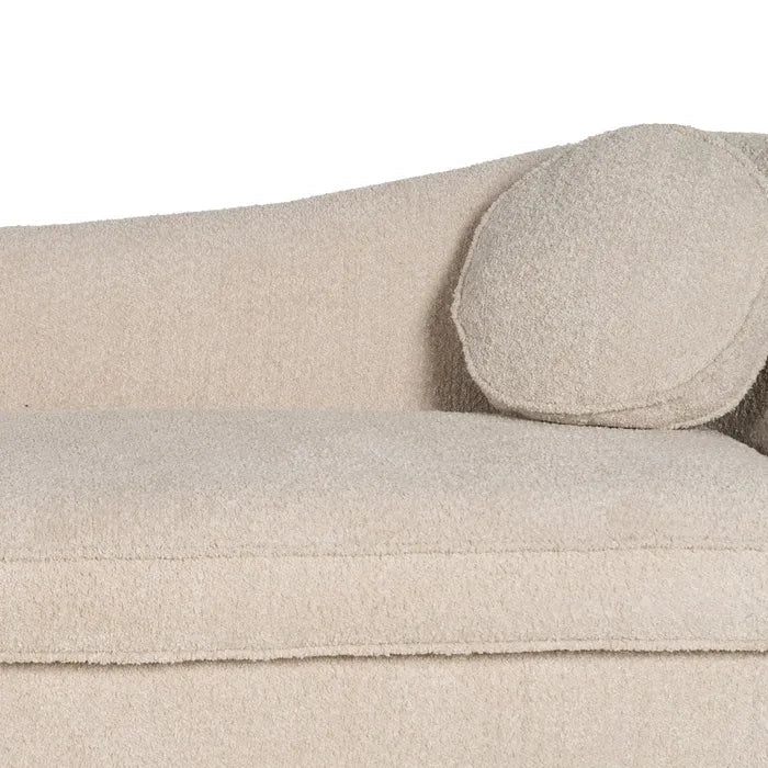 Beige Fabric Curve Sofa - LUXONAS