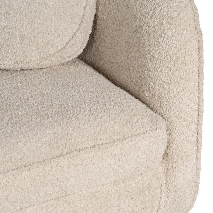 Beige Fabric Curve Sofa - LUXONAS