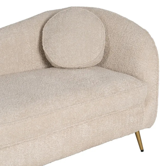Beige Fabric Curve Sofa - LUXONAS