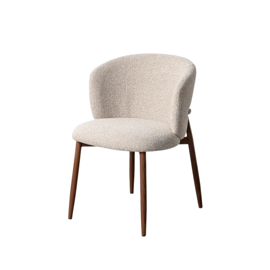 Beige Fabric Marbled Dining Chair