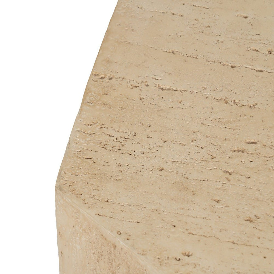 Beige Magnesium Sculptural Side Table