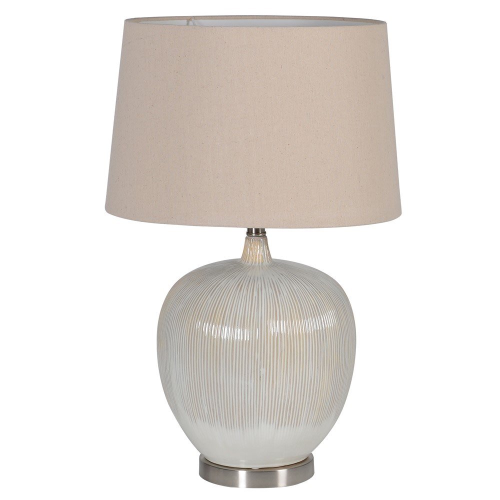 Beige Rounded Table Lamp - LUXONAS