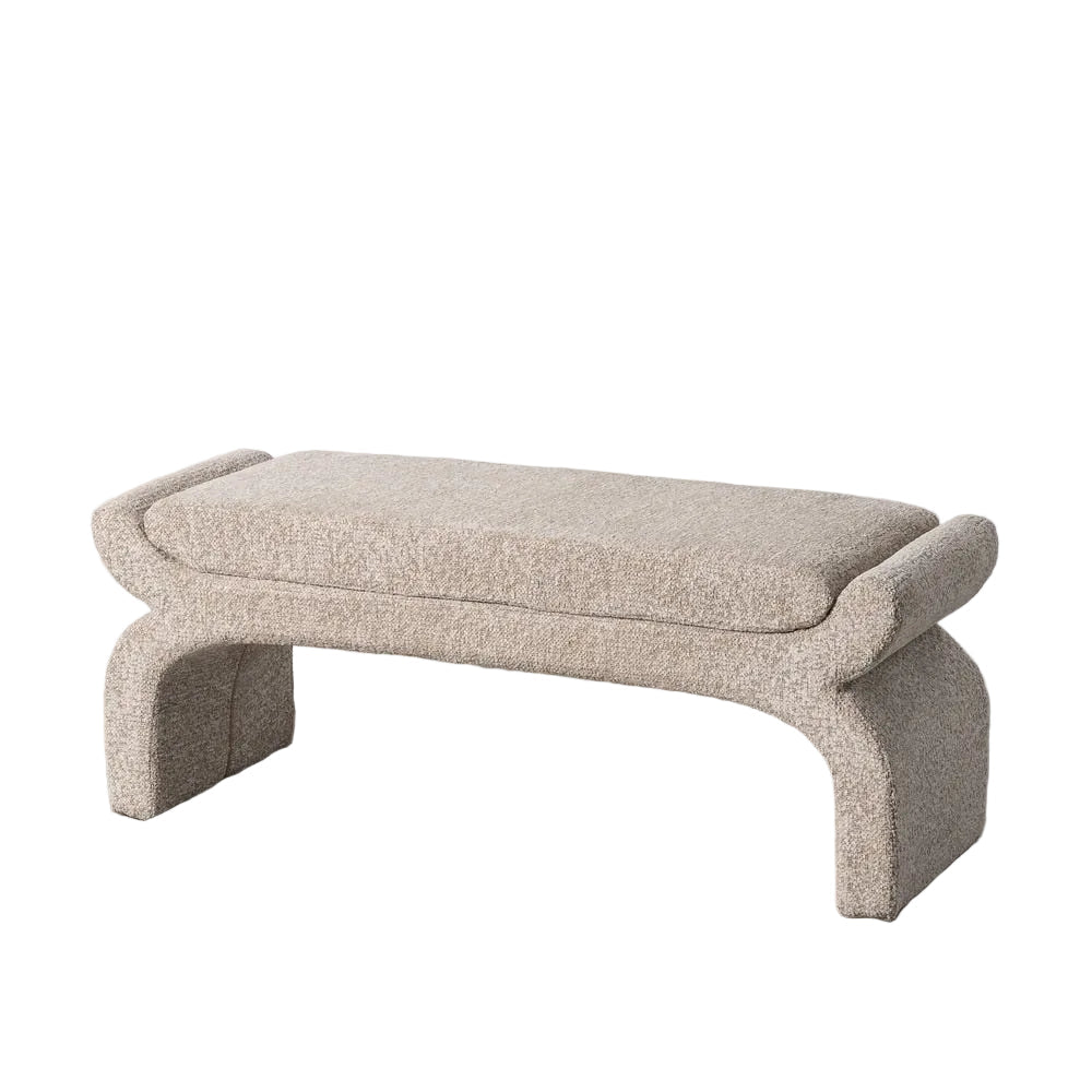 Beige Upholstered Bench
