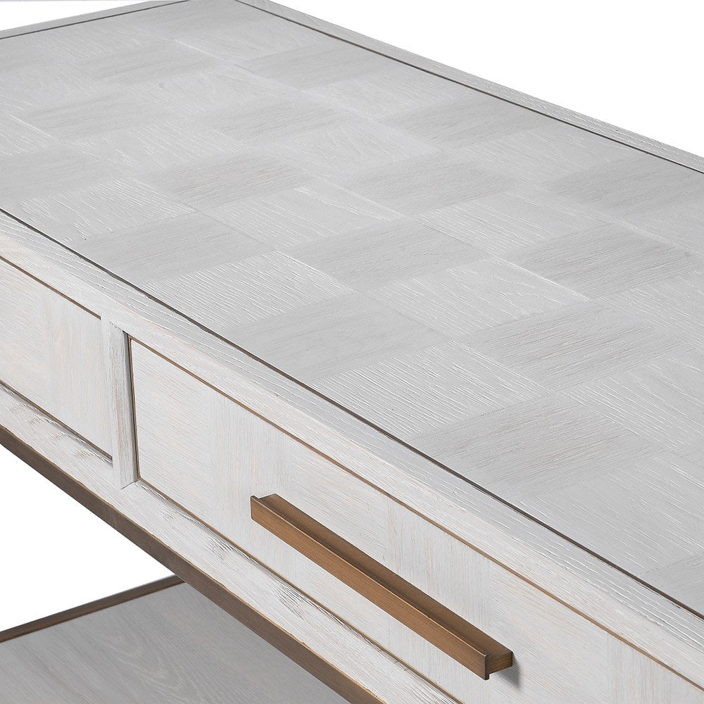 Belmont Bliss Square 3 Drawer Console w/Shelf - LUXONAS