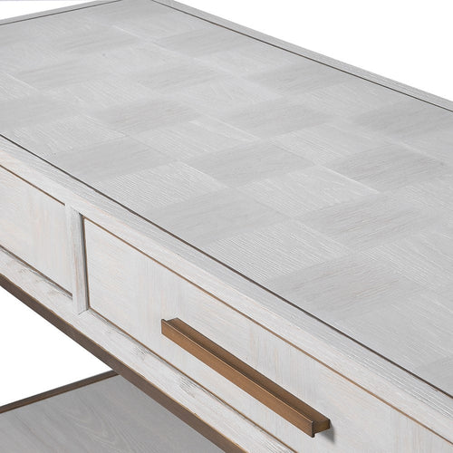 Belmont Bliss Square 3 Drawer Console w/Shelf - LUXONAS