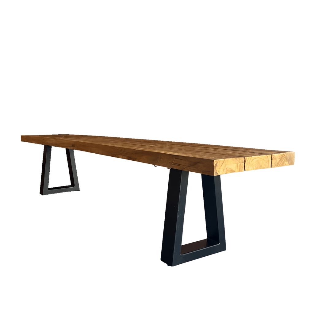 Bench With Iron Legs - Natural - 280 - LUXONAS HOME