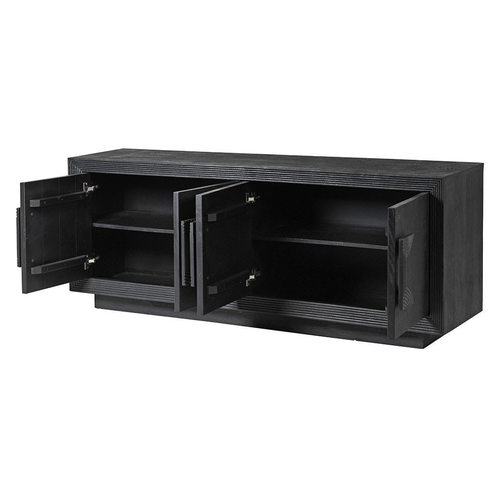 Black 4 Door Sideboard in Solid Oak - LUXONAS