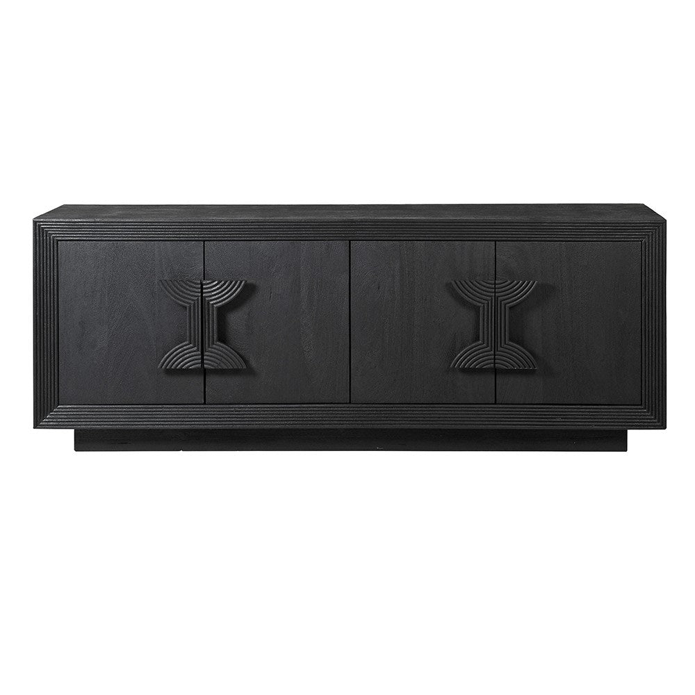 Black 4 Door Sideboard in Solid Oak - LUXONAS