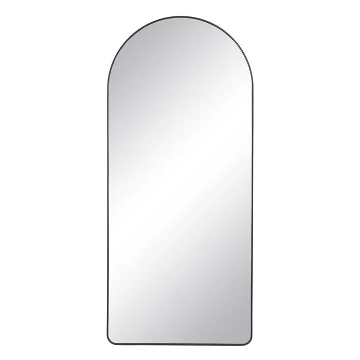 Black Aluminium Curve Top Floor Mirror 180 x 80
