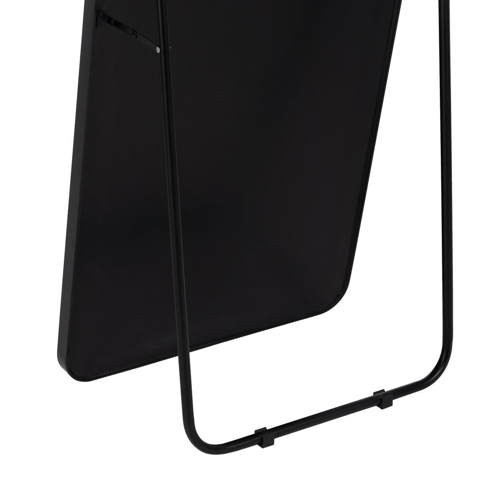 Black Aluminium Floor Mirror - 165 x 56 cm - LUXONAS