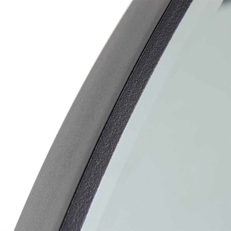 Black Aluminium Round Frame Mirror 120cm - LUXONAS