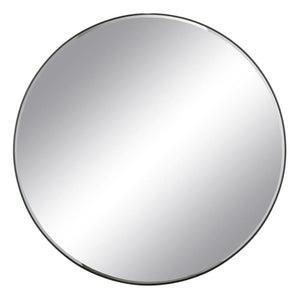 Black Aluminium Round Frame Mirror 120cm - LUXONAS