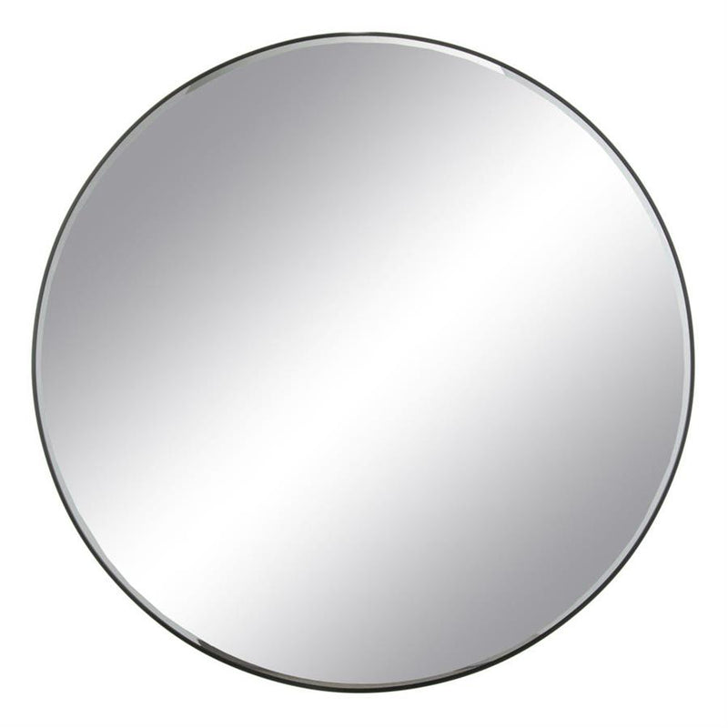 Black Aluminium Round Frame Mirror 120cm