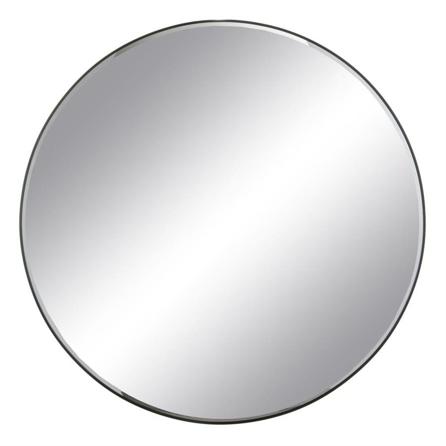 Black Aluminium Round Frame Mirror 120cm
