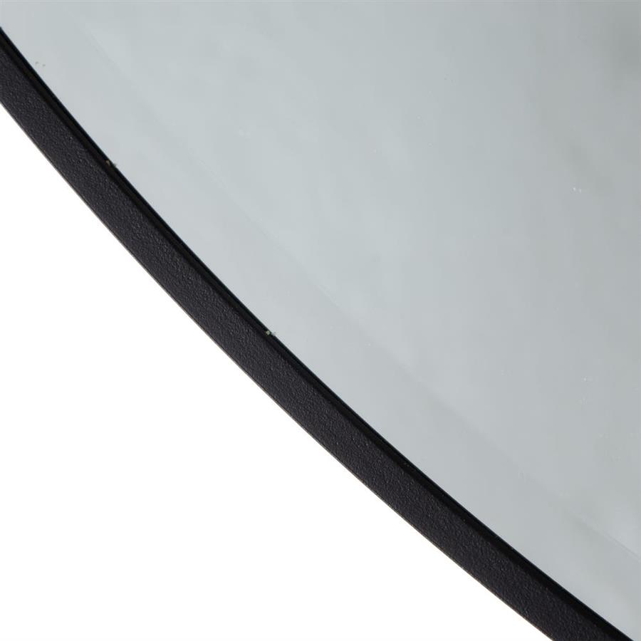 Black Aluminium Round Frame Mirror 120cm - LUXONAS