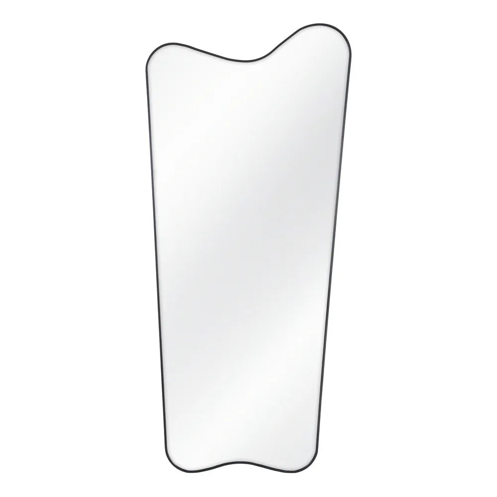Black Aluminium Tall Wave Mirror
