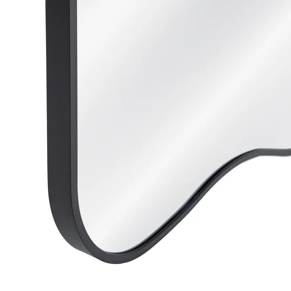 Black Aluminium Tall Wave Mirror - LUXONAS