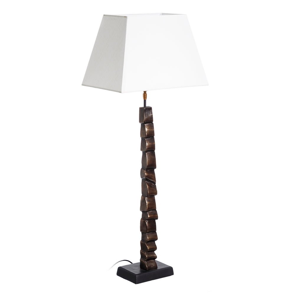 Black Aluminum Stepped Table Lamp - LUXONAS