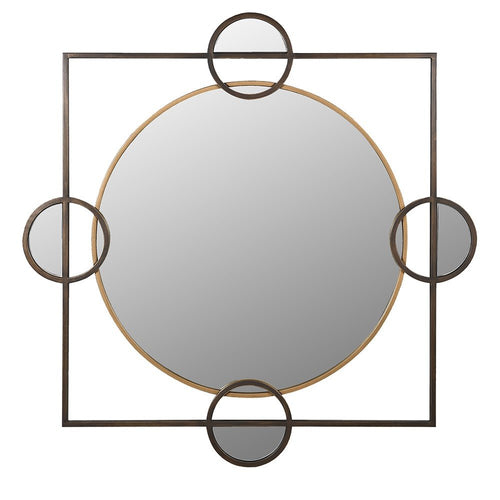 Black and Gold Geometric Mirror - LUXONAS