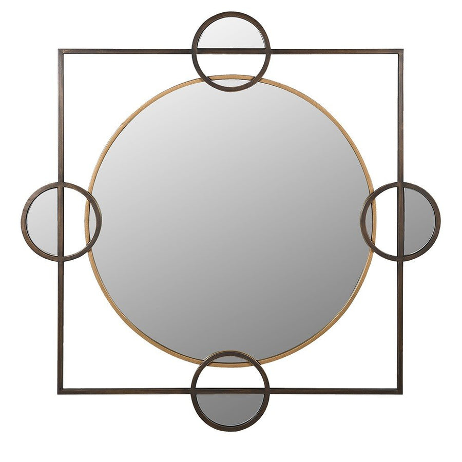 Black and Gold Geometric Mirror