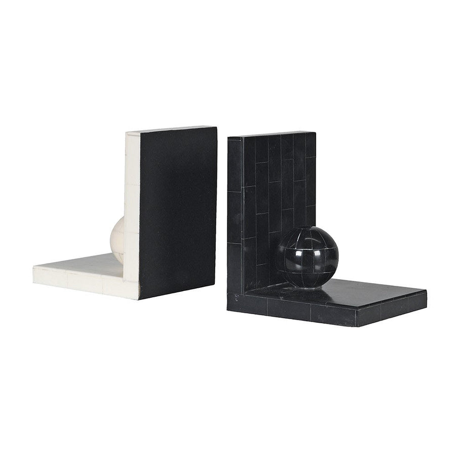 Black and White Monochrome Resin Bookend