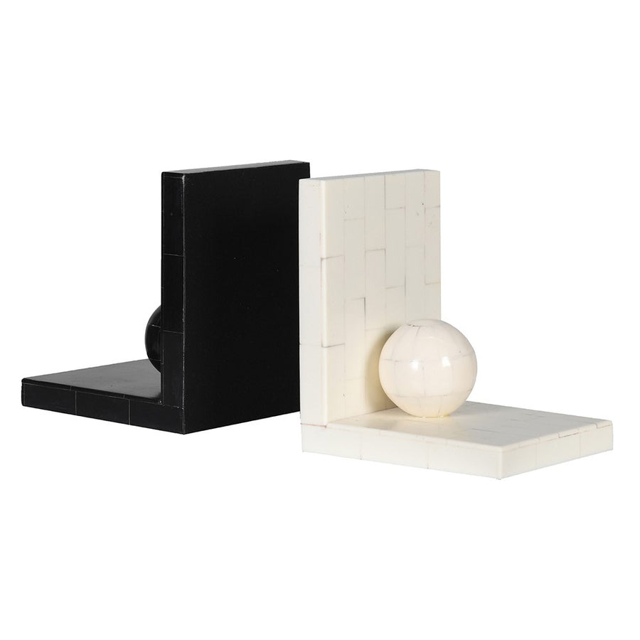 Black and White Monochrome Resin Bookend
