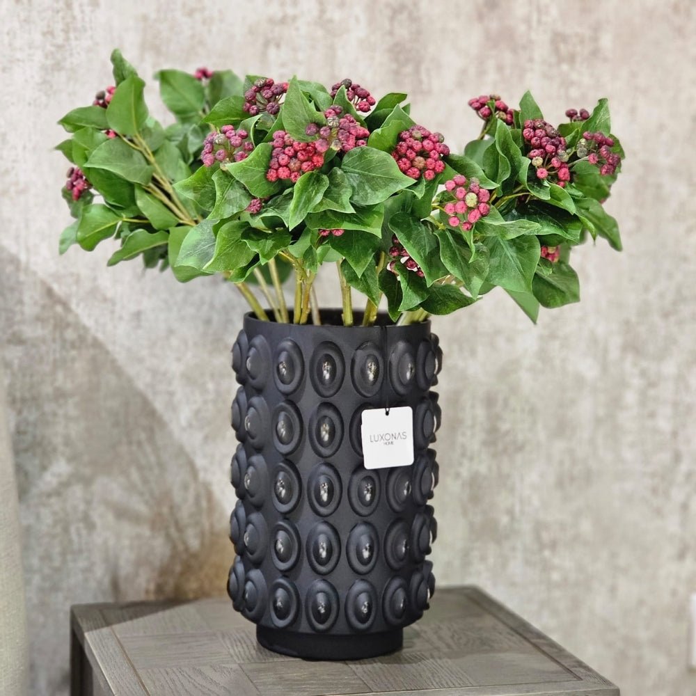 Black Bobble Glass Vase - Elegant Home Decor - LUXONAS HOME