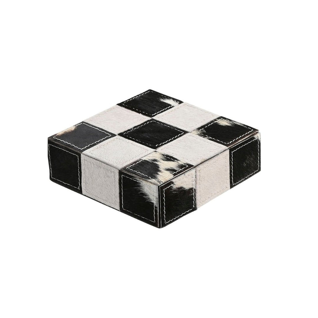 Black Cowhide OXO Game - LUXONAS