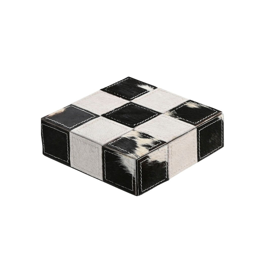 Black Cowhide OXO Game - LUXONAS