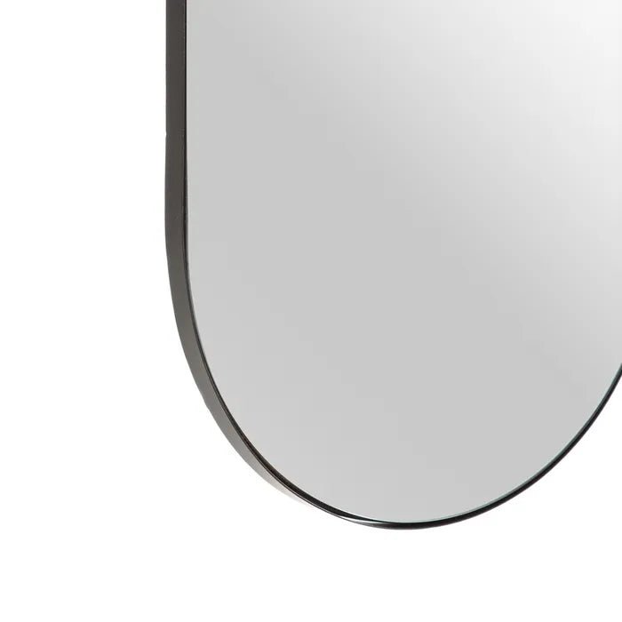 Black Curve Edge Wall Mirror - Elegant and Functional Home Decor - LUXONAS