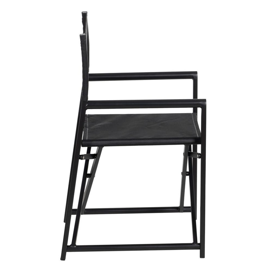 Black Director's Chair with Aluminum Frame and Textilene Fabric, 56 x 53 x 84 cm
