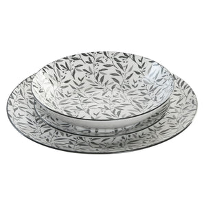 Black Floral Porcelain 18pcs Dinner Set - LUXONAS