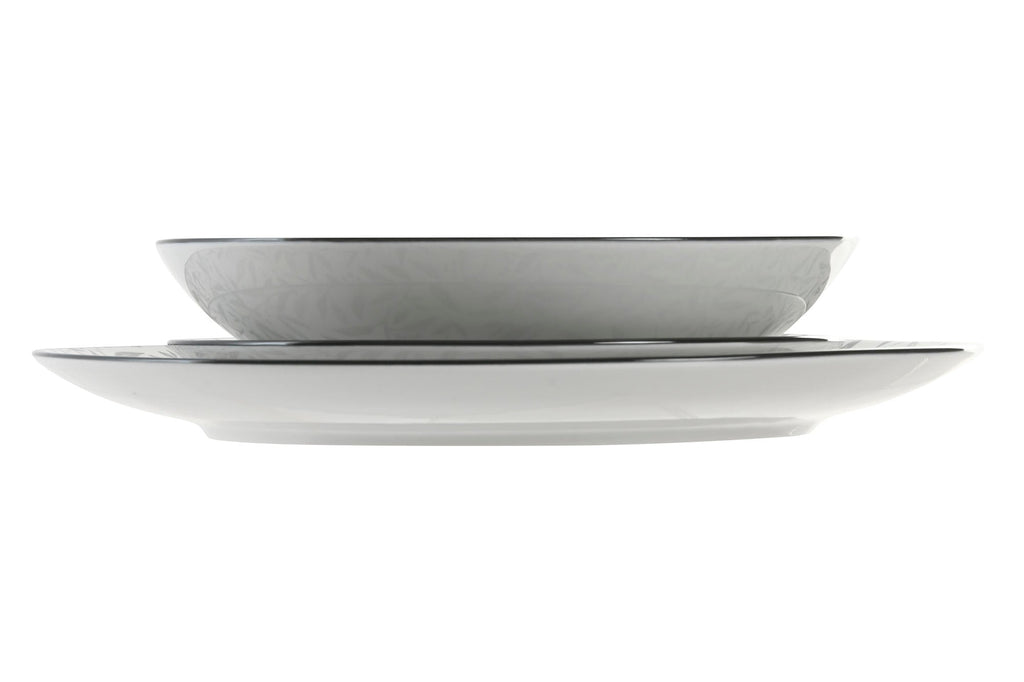 Black Floral Porcelain 18pcs Dinner Set - LUXONAS