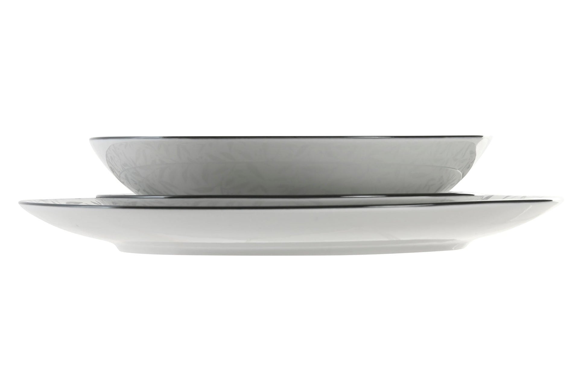 Black Floral Porcelain 18pcs Dinner Set - LUXONAS