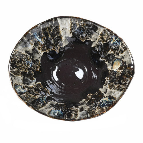 Black Fossil Ceramic Decorative Bowl - LUXONAS HOME