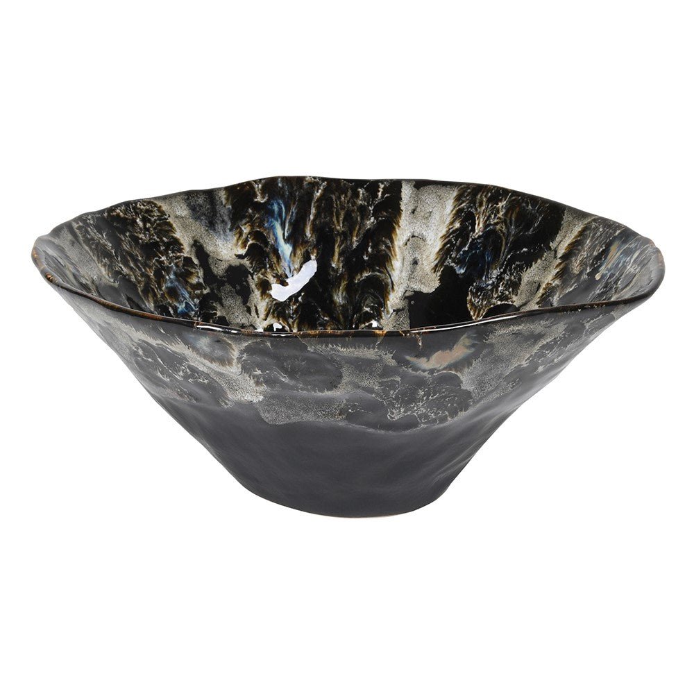 Black Fossil Ceramic Decorative Bowl