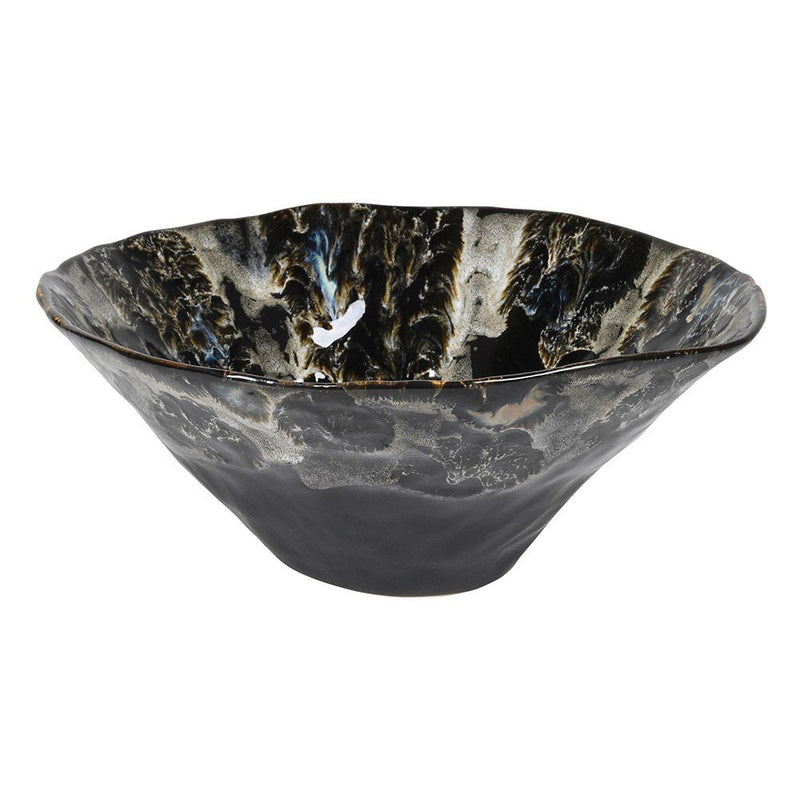 Black Fossil Ceramic Decorative Bowl