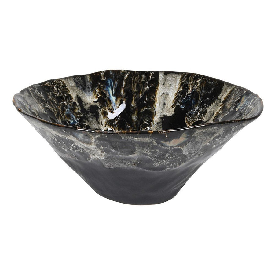 Black Fossil Ceramic Decorative Bowl