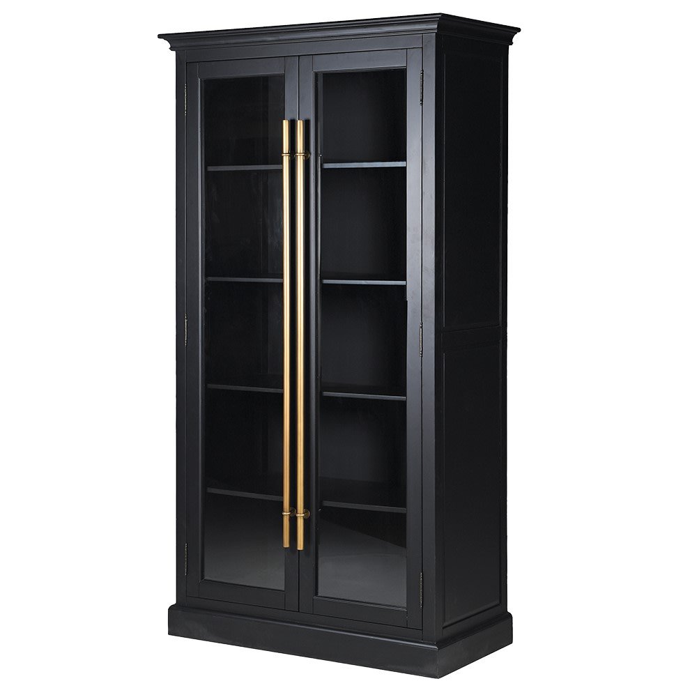 Black Glazed 2 Door Display - LUXONAS HOME
