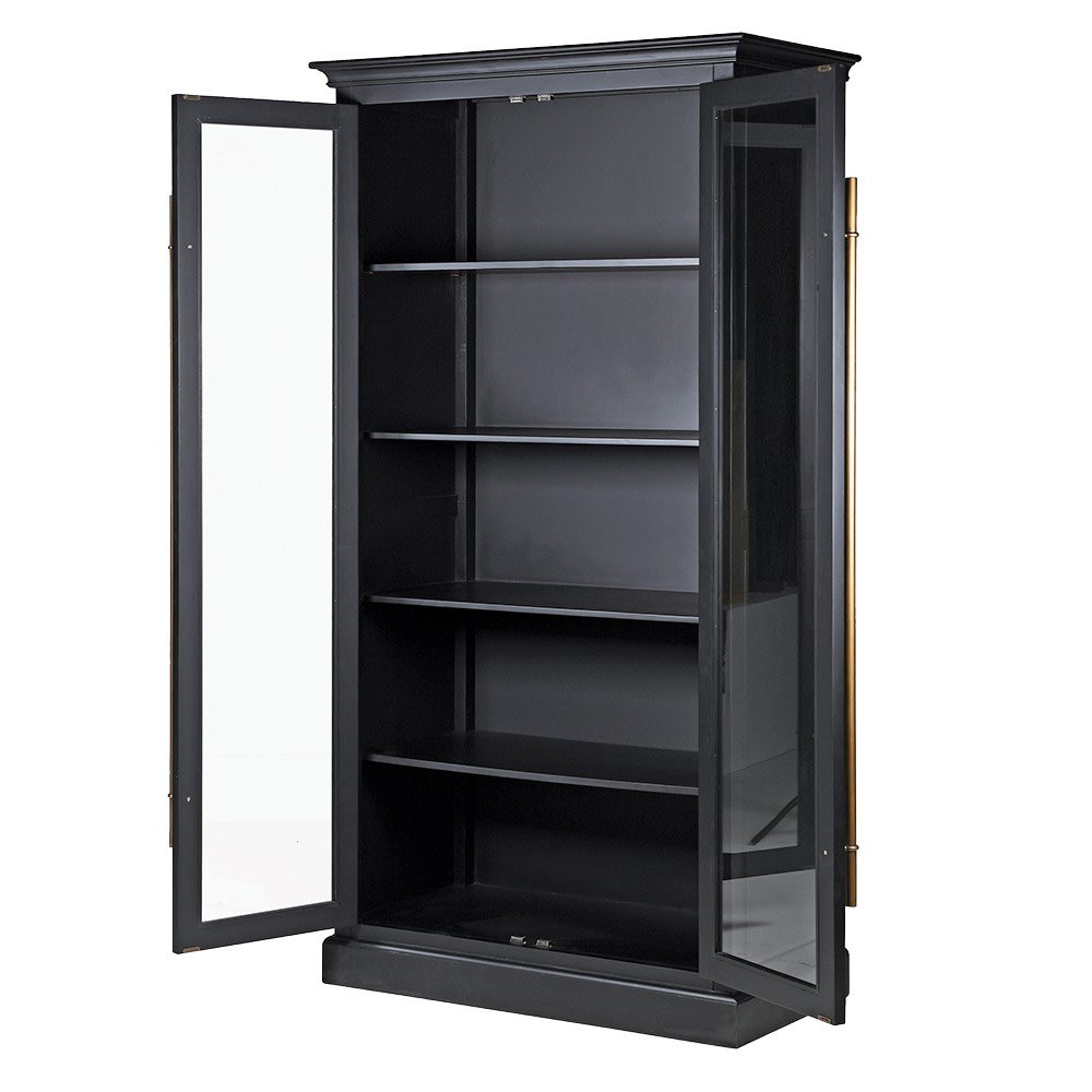 Black Glazed 2 Door Display - LUXONAS HOME