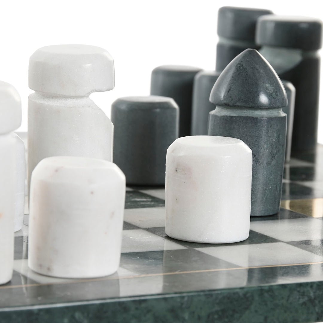 Black & Gold Marble Base Chess Set - LUXONAS