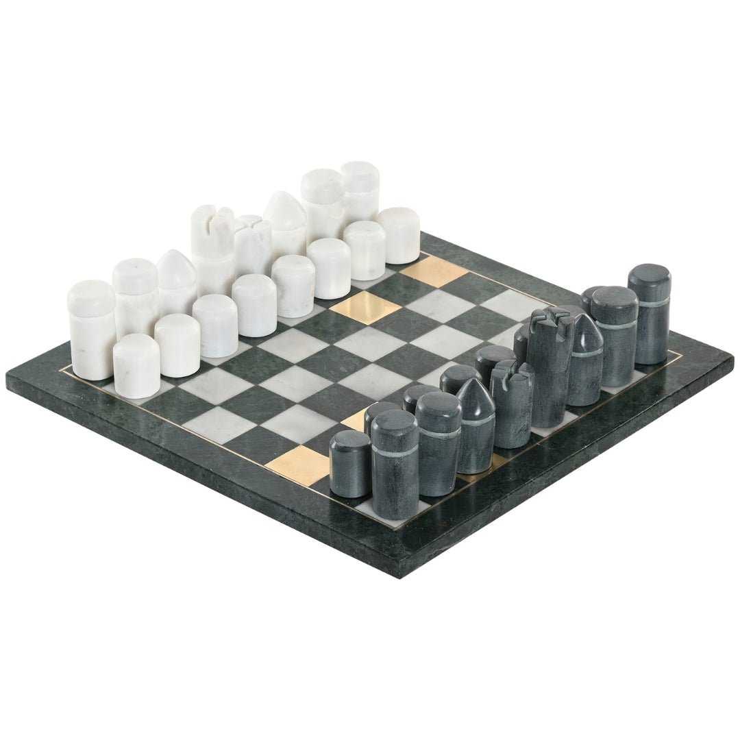 Black & Gold Marble Base Chess Set - LUXONAS
