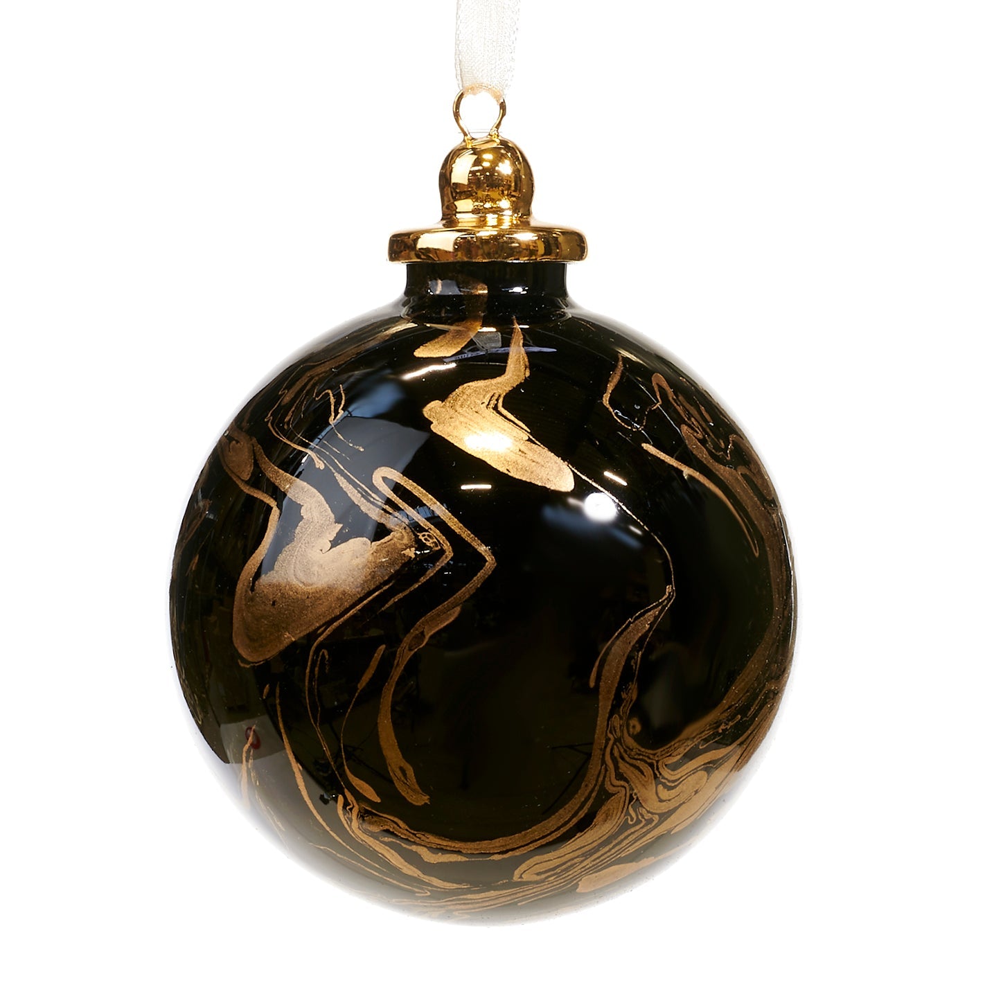 Black & Gold Marble Bauble - LUXONAS