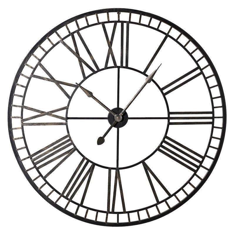 Black & Gold Metal Wall Clock - 70cm