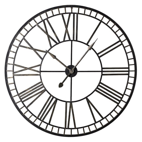 Black & Gold Metal Wall Clock - 70cm - LUXONAS