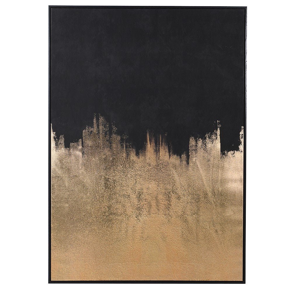 Black & Gold Wall Art with Black Frame - LUXONAS
